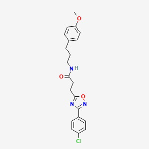 molecular formula C21H22ClN3O3 B7552223 3-[3-(4-chlorophenyl)-1,2,4-oxadiazol-5-yl]-N-[3-(4-methoxyphenyl)propyl]propanamide 