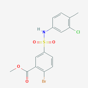 molecular formula C15H13BrClNO4S B7552272 Methyl 2-bromo-5-[(3-chloro-4-methylphenyl)sulfamoyl]benzoate 