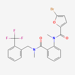 molecular formula C22H18BrF3N2O3 B7552301 5-bromo-N-methyl-N-[2-[methyl-[[2-(trifluoromethyl)phenyl]methyl]carbamoyl]phenyl]furan-2-carboxamide 
