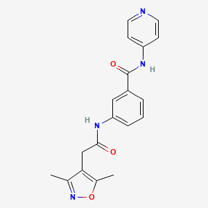 molecular formula C19H18N4O3 B7552324 3-[[2-(3,5-dimethyl-1,2-oxazol-4-yl)acetyl]amino]-N-pyridin-4-ylbenzamide 