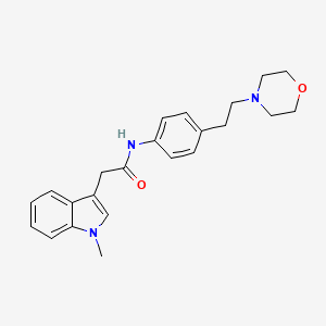 molecular formula C23H27N3O2 B7552329 2-(1-methylindol-3-yl)-N-[4-(2-morpholin-4-ylethyl)phenyl]acetamide 