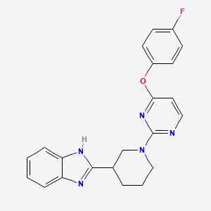 molecular formula C22H20FN5O B7552335 2-[1-[4-(4-fluorophenoxy)pyrimidin-2-yl]piperidin-3-yl]-1H-benzimidazole 