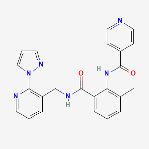 molecular formula C23H20N6O2 B7552343 N-[2-methyl-6-[(2-pyrazol-1-ylpyridin-3-yl)methylcarbamoyl]phenyl]pyridine-4-carboxamide 