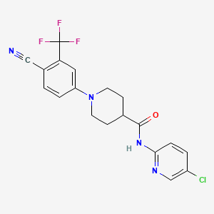molecular formula C19H16ClF3N4O B7552349 N-(5-chloropyridin-2-yl)-1-[4-cyano-3-(trifluoromethyl)phenyl]piperidine-4-carboxamide 