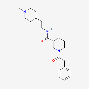 molecular formula C22H33N3O2 B7552359 N-[2-(1-methylpiperidin-4-yl)ethyl]-1-(2-phenylacetyl)piperidine-3-carboxamide 