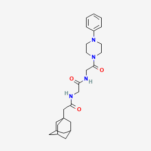 molecular formula C26H36N4O3 B7552403 2-(1-adamantyl)-N-[2-oxo-2-[[2-oxo-2-(4-phenylpiperazin-1-yl)ethyl]amino]ethyl]acetamide 