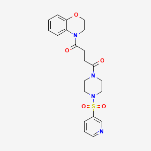 molecular formula C21H24N4O5S B7552434 1-(2,3-Dihydro-1,4-benzoxazin-4-yl)-4-(4-pyridin-3-ylsulfonylpiperazin-1-yl)butane-1,4-dione 
