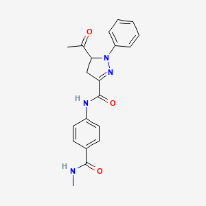 molecular formula C20H20N4O3 B7552450 3-acetyl-N-[4-(methylcarbamoyl)phenyl]-2-phenyl-3,4-dihydropyrazole-5-carboxamide 