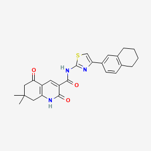 molecular formula C25H25N3O3S B7552471 7,7-dimethyl-2,5-dioxo-N-[4-(5,6,7,8-tetrahydronaphthalen-2-yl)-1,3-thiazol-2-yl]-6,8-dihydro-1H-quinoline-3-carboxamide 