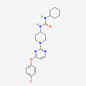molecular formula C22H28FN5O2 B7552493 1-Cyclohexyl-3-[1-[4-(4-fluorophenoxy)pyrimidin-2-yl]piperidin-4-yl]urea 