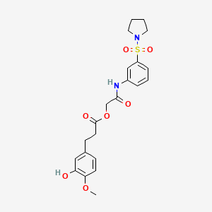 molecular formula C22H26N2O7S B7552500 [2-Oxo-2-(3-pyrrolidin-1-ylsulfonylanilino)ethyl] 3-(3-hydroxy-4-methoxyphenyl)propanoate 