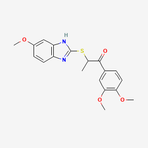 molecular formula C19H20N2O4S B7552546 1-(3,4-dimethoxyphenyl)-2-[(6-methoxy-1H-benzimidazol-2-yl)sulfanyl]propan-1-one 