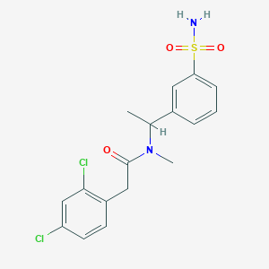 molecular formula C17H18Cl2N2O3S B7552565 2-(2,4-dichlorophenyl)-N-methyl-N-[1-(3-sulfamoylphenyl)ethyl]acetamide 