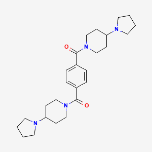 molecular formula C26H38N4O2 B7552579 1,4-双(4-(吡咯烷基)哌啶基)苯甲酰胺 