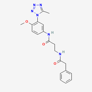 molecular formula C20H22N6O3 B7552602 N-[4-methoxy-3-(5-methyltetrazol-1-yl)phenyl]-3-[(2-phenylacetyl)amino]propanamide 