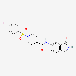 molecular formula C20H20FN3O4S B7552606 1-(4-fluorophenyl)sulfonyl-N-(3-oxo-1,2-dihydroisoindol-5-yl)piperidine-4-carboxamide 