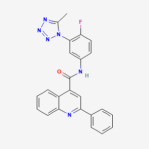 molecular formula C24H17FN6O B7552622 N-[4-fluoro-3-(5-methyltetrazol-1-yl)phenyl]-2-phenylquinoline-4-carboxamide 