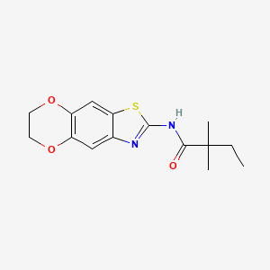 molecular formula C15H18N2O3S B7552636 N-(6,7-dihydro-[1,4]dioxino[2,3-f][1,3]benzothiazol-2-yl)-2,2-dimethylbutanamide 