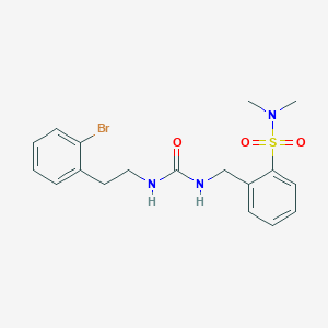 molecular formula C18H22BrN3O3S B7552639 1-[2-(2-Bromophenyl)ethyl]-3-[[2-(dimethylsulfamoyl)phenyl]methyl]urea 
