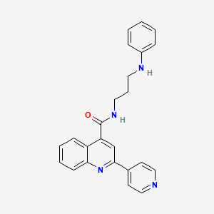 molecular formula C24H22N4O B7552652 N-(3-anilinopropyl)-2-pyridin-4-ylquinoline-4-carboxamide 