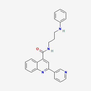 molecular formula C24H22N4O B7552653 N-(3-anilinopropyl)-2-pyridin-3-ylquinoline-4-carboxamide 