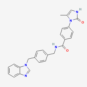 molecular formula C26H23N5O2 B7552691 N-[[4-(benzimidazol-1-ylmethyl)phenyl]methyl]-4-(4-methyl-2-oxo-1H-imidazol-3-yl)benzamide 