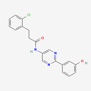 molecular formula C19H16ClN3O2 B7552699 3-(2-chlorophenyl)-N-[2-(3-hydroxyphenyl)pyrimidin-5-yl]propanamide 