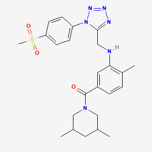 molecular formula C24H30N6O3S B7552711 (3,5-Dimethylpiperidin-1-yl)-[4-methyl-3-[[1-(4-methylsulfonylphenyl)tetrazol-5-yl]methylamino]phenyl]methanone 
