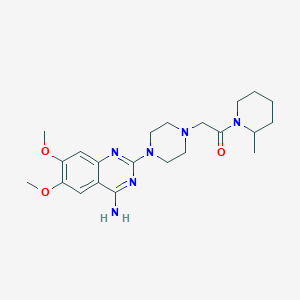 molecular formula C22H32N6O3 B7552718 2-[4-(4-Amino-6,7-dimethoxyquinazolin-2-yl)piperazin-1-yl]-1-(2-methylpiperidin-1-yl)ethanone 