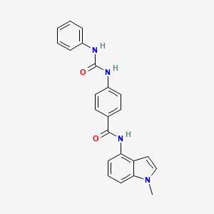 molecular formula C23H20N4O2 B7552719 N-(1-methylindol-4-yl)-4-(phenylcarbamoylamino)benzamide 
