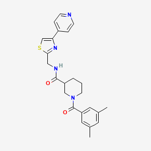 molecular formula C24H26N4O2S B7552721 1-(3,5-dimethylbenzoyl)-N-[(4-pyridin-4-yl-1,3-thiazol-2-yl)methyl]piperidine-3-carboxamide 