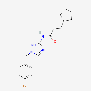 molecular formula C17H21BrN4O B7552740 N-[1-[(4-bromophenyl)methyl]-1,2,4-triazol-3-yl]-3-cyclopentylpropanamide 