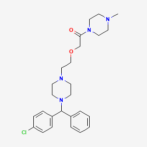 molecular formula C26H35ClN4O2 B7552748 2-[2-[4-[(4-Chlorophenyl)-phenylmethyl]piperazin-1-yl]ethoxy]-1-(4-methylpiperazin-1-yl)ethanone 