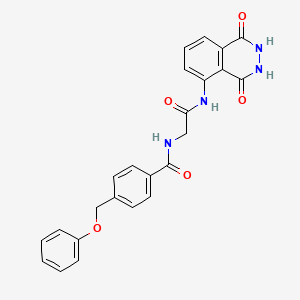 molecular formula C24H20N4O5 B7552769 N-[2-[(1,4-dioxo-2,3-dihydrophthalazin-5-yl)amino]-2-oxoethyl]-4-(phenoxymethyl)benzamide 