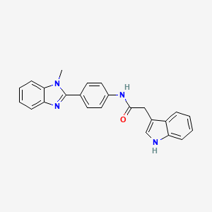 molecular formula C24H20N4O B7552779 2-(1H-indol-3-yl)-N-[4-(1-methylbenzimidazol-2-yl)phenyl]acetamide 