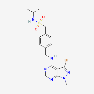 molecular formula C17H21BrN6O2S B7552800 1-[4-[[(3-bromo-1-methylpyrazolo[3,4-d]pyrimidin-4-yl)amino]methyl]phenyl]-N-propan-2-ylmethanesulfonamide 