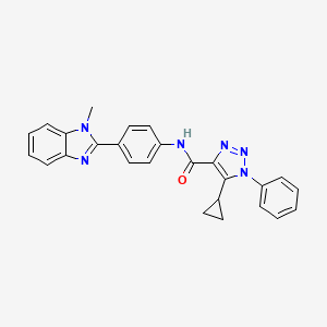 molecular formula C26H22N6O B7552816 5-cyclopropyl-N-[4-(1-methylbenzimidazol-2-yl)phenyl]-1-phenyltriazole-4-carboxamide 