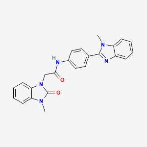 molecular formula C24H21N5O2 B7552823 N-[4-(1-methylbenzimidazol-2-yl)phenyl]-2-(3-methyl-2-oxobenzimidazol-1-yl)acetamide 