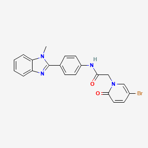 molecular formula C21H17BrN4O2 B7552837 2-(5-bromo-2-oxopyridin-1-yl)-N-[4-(1-methylbenzimidazol-2-yl)phenyl]acetamide 