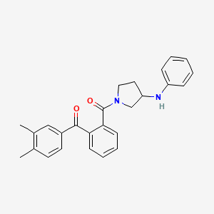molecular formula C26H26N2O2 B7552845 [2-(3-Anilinopyrrolidine-1-carbonyl)phenyl]-(3,4-dimethylphenyl)methanone 