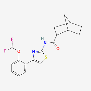 molecular formula C18H18F2N2O2S B7552889 N-[4-[2-(difluoromethoxy)phenyl]-1,3-thiazol-2-yl]bicyclo[2.2.1]heptane-2-carboxamide 