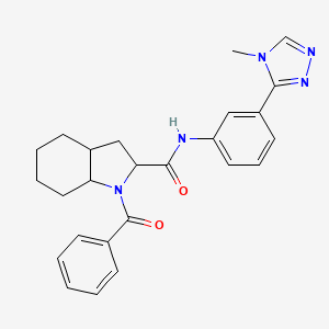 molecular formula C25H27N5O2 B7552902 1-benzoyl-N-[3-(4-methyl-1,2,4-triazol-3-yl)phenyl]-2,3,3a,4,5,6,7,7a-octahydroindole-2-carboxamide 