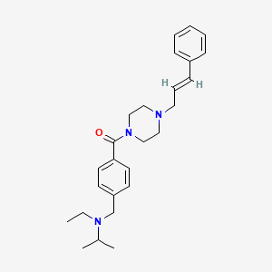 [4-[[ethyl(propan-2-yl)amino]methyl]phenyl]-[4-[(E)-3-phenylprop-2-enyl]piperazin-1-yl]methanone