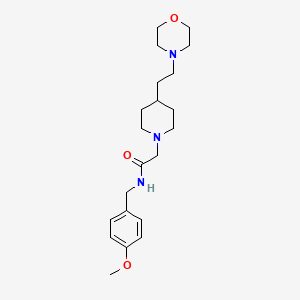 molecular formula C21H33N3O3 B7552932 N-[(4-methoxyphenyl)methyl]-2-[4-(2-morpholin-4-ylethyl)piperidin-1-yl]acetamide 