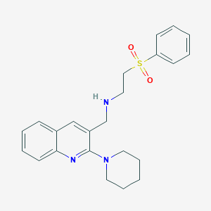 molecular formula C23H27N3O2S B7552942 2-(benzenesulfonyl)-N-[(2-piperidin-1-ylquinolin-3-yl)methyl]ethanamine 
