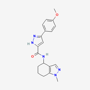 molecular formula C19H21N5O2 B7552949 3-(4-methoxyphenyl)-N-(1-methyl-4,5,6,7-tetrahydroindazol-4-yl)-1H-pyrazole-5-carboxamide 