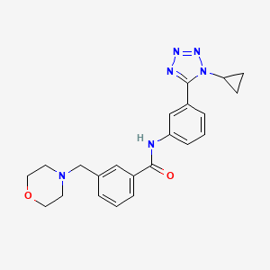 molecular formula C22H24N6O2 B7552955 N-[3-(1-cyclopropyltetrazol-5-yl)phenyl]-3-(morpholin-4-ylmethyl)benzamide 