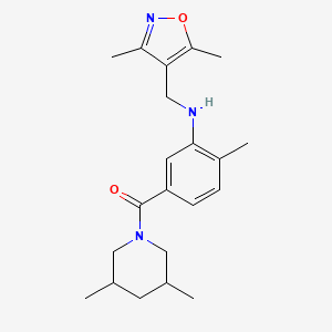 molecular formula C21H29N3O2 B7552961 [3-[(3,5-Dimethyl-1,2-oxazol-4-yl)methylamino]-4-methylphenyl]-(3,5-dimethylpiperidin-1-yl)methanone 