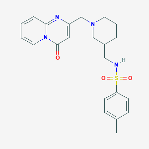 molecular formula C22H26N4O3S B7553007 4-methyl-N-[[1-[(4-oxopyrido[1,2-a]pyrimidin-2-yl)methyl]piperidin-3-yl]methyl]benzenesulfonamide 