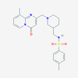 molecular formula C23H28N4O3S B7553015 4-methyl-N-[[1-[(9-methyl-4-oxopyrido[1,2-a]pyrimidin-2-yl)methyl]piperidin-3-yl]methyl]benzenesulfonamide 